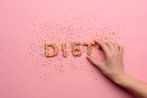 Word diet from sweets — Stock Photo