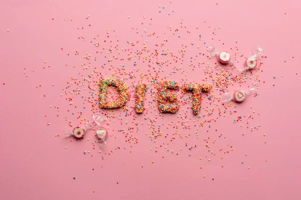 Word diet from sweets — Stock Photo