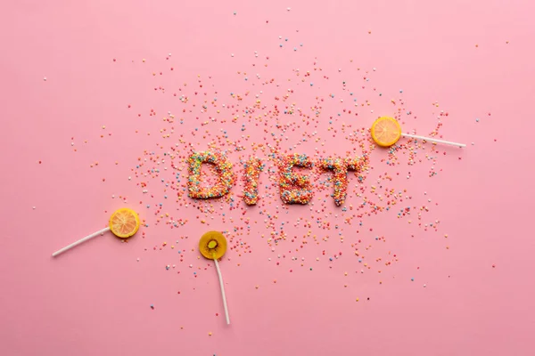 Word diet from sweets — Stock Photo