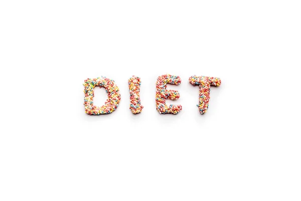 Слово дієта з цукерок — стокове фото