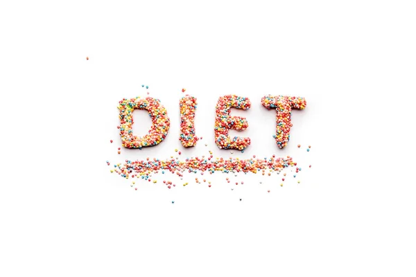 Word diet from sweets — Stock Photo