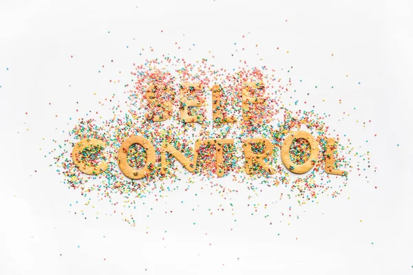 Self control lettering from sweets — Stock Photo
