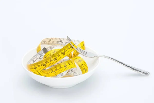 Вимірювальна стрічка на виделці — Stock Photo
