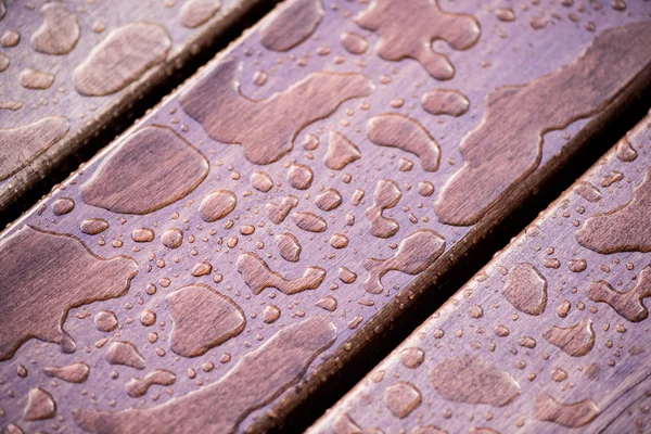 Drops on wooden planks — Stock Photo