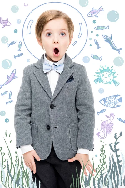 Funny kid underwater — Stock Photo