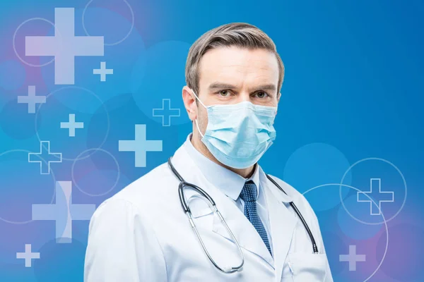 Confident doctor with stethoscope — Stock Photo