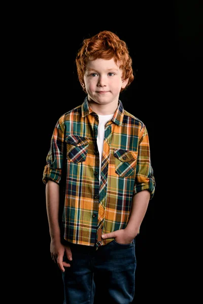 Adorable redhead boy — Stock Photo