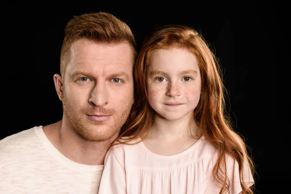 Père avec fille rousse — Photo de stock