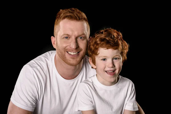 Feliz padre con hijo - foto de stock