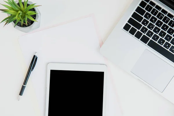 Laptop and digital tablet — Stock Photo