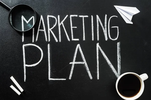 Marketing plan lettering — Stock Photo