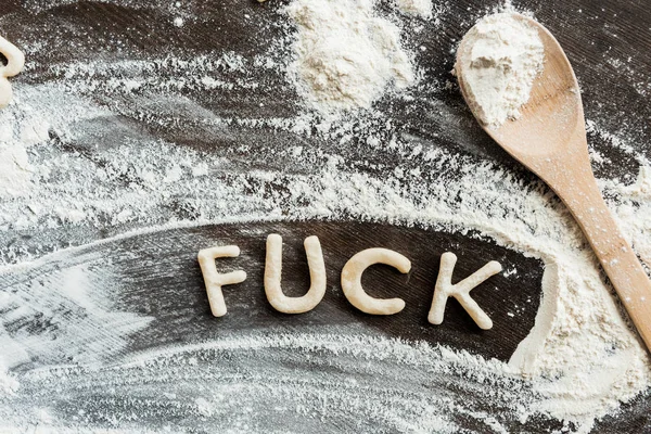 Word fuck from cookies — Stock Photo