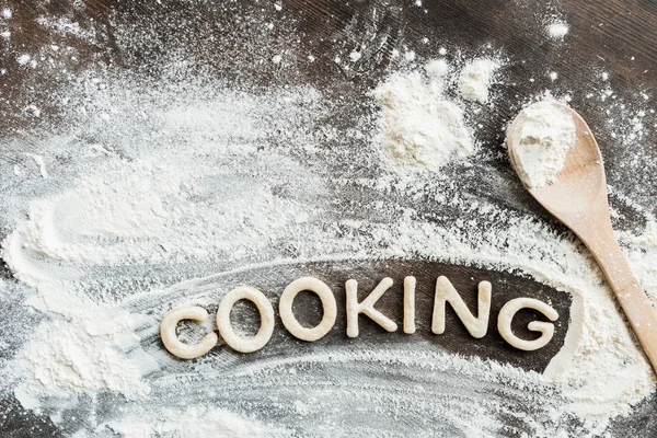 Word cooking from cookies — Stock Photo