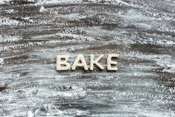 Word bake made from dough — Stock Photo