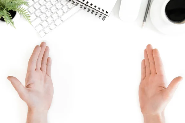 Human hands at workplace — Stock Photo