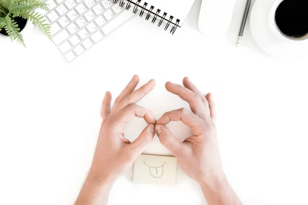 Human hands at workplace — Stock Photo