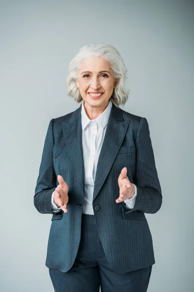 Senior businesswoman in suit — Stock Photo