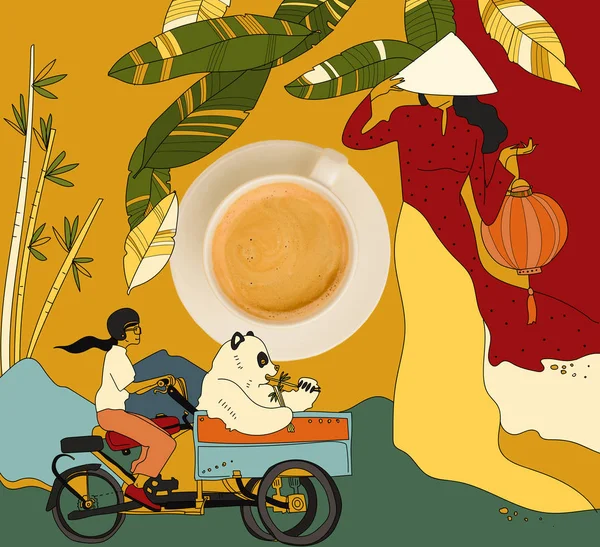 Café con colorido tema chino - foto de stock