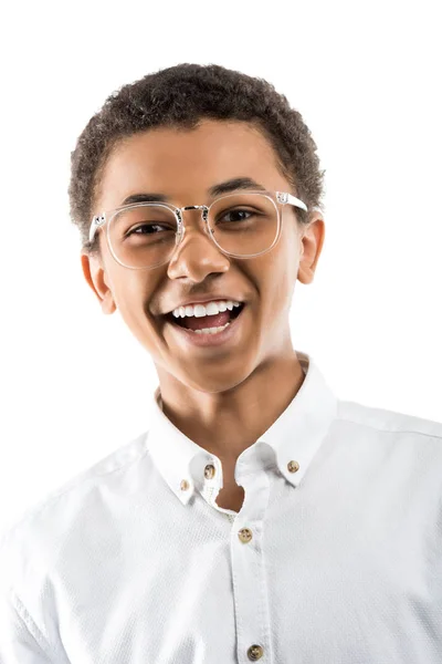 Emocionado afroamericano adolescente - foto de stock