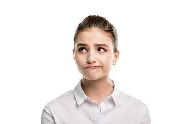 Thoughtful caucasian teenage girl — Stock Photo