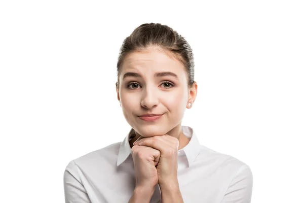 Lindo caucásico adolescente chica - foto de stock