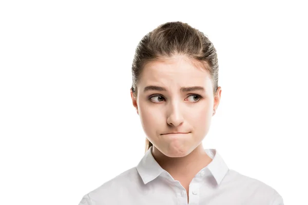 Emotional caucasian teenage girl — Stock Photo