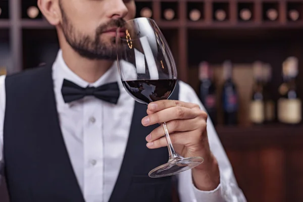 Sommelier tasting wine — Stock Photo