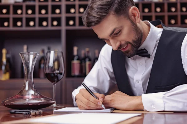 Sommelier tasting wine — Stock Photo