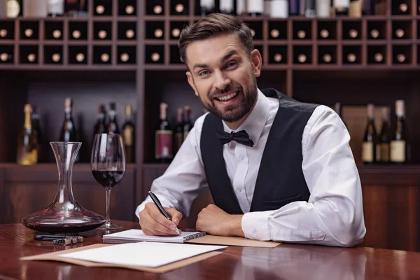 Sommelier tasting wine — Stock Photo