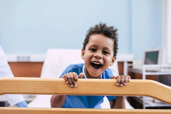 African american boy in hospital — Stock Photo