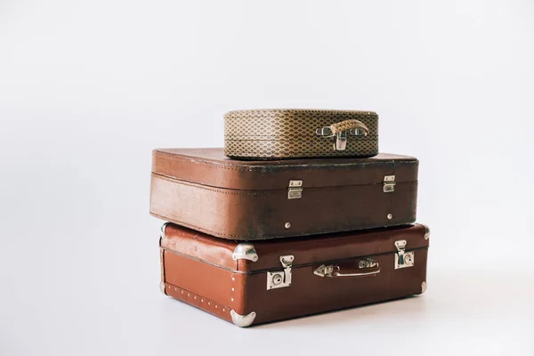 Vintage leather suitcases — Stock Photo