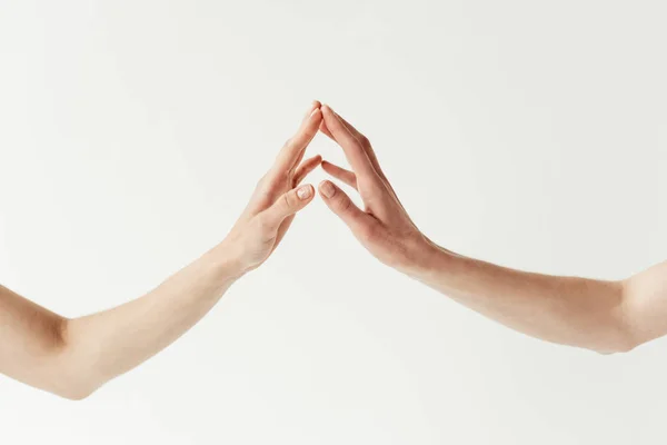 Lesbian couple touching hands — Stock Photo