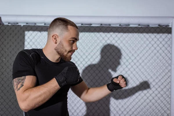 Entrenamiento de luchador joven - foto de stock