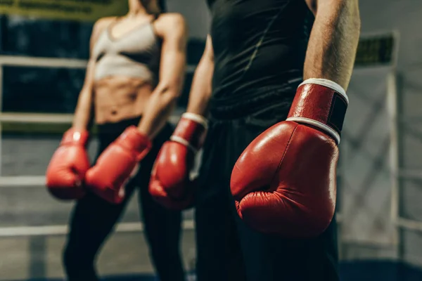 Boxers in boxing gloves — Stock Photo