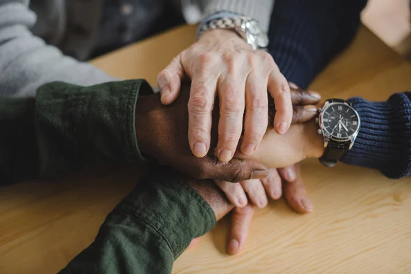 Friends making team gesture — Stock Photo