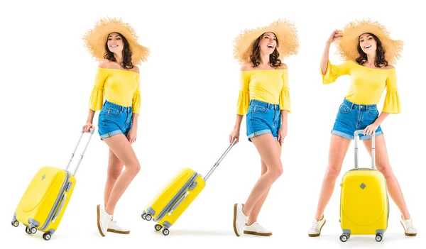 Jeune femme avec des bagages — Photo de stock