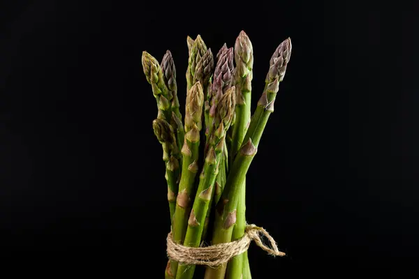 Fresh Eco Friendly Asparagus Bunch Close Macro Photo Fresh Ingredients — Stock Photo, Image