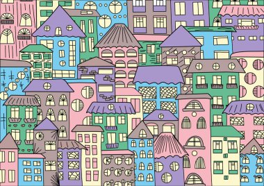 Şehir manzarası, vektör arka plan