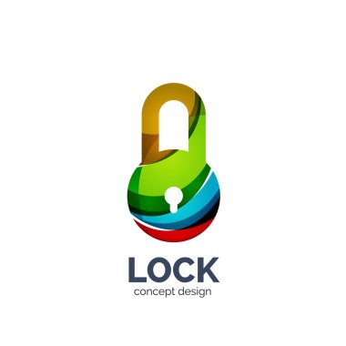 Vektör yaratıcı soyut kilit logo hatları ile oluşturulan