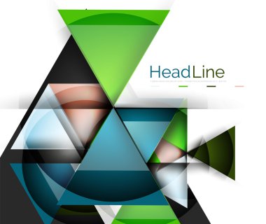 Beyaz arka plan üzerinde renkli üçgenler