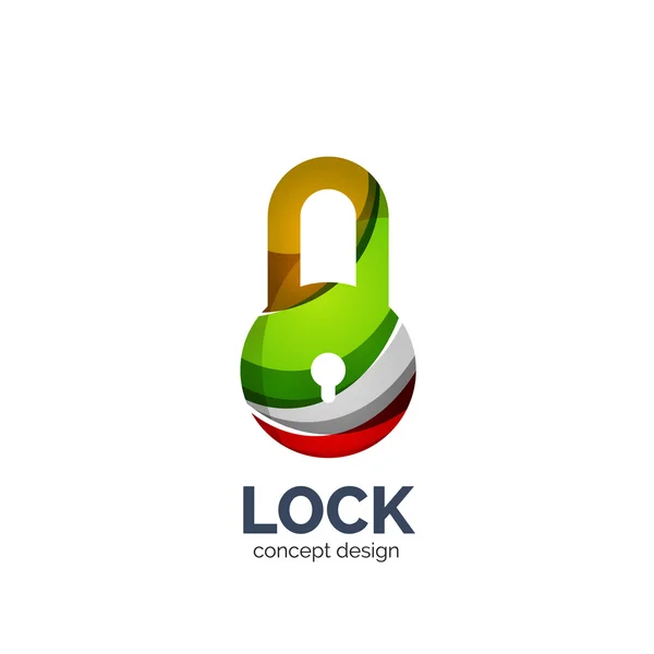 Vector creatieve abstracte lock logo gemaakt met lijnen — Stockvector