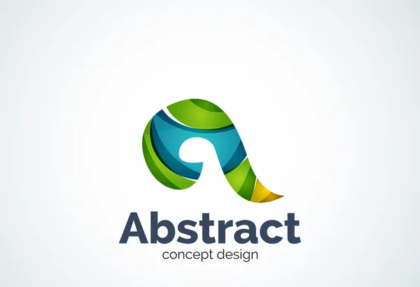 Abstract swirl logo template, smooth elegant shape concept — Stock Vector