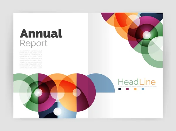 Circle annual report templates, business flyers — Stock Vector