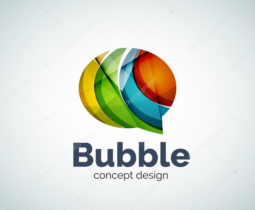 Bubble logo template created with abstract geometric overlapping elements