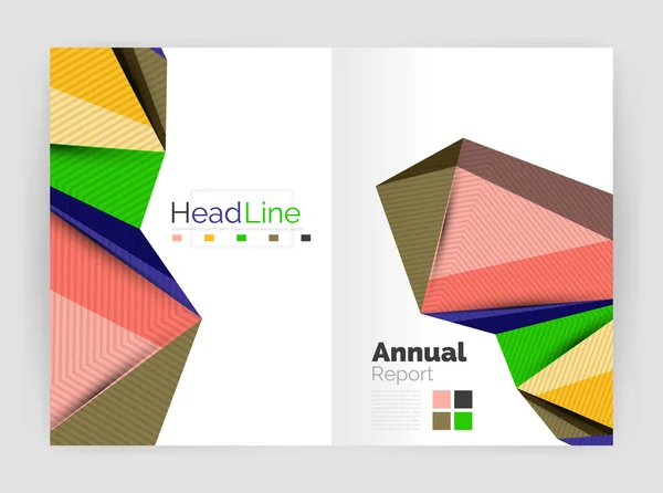 Design a basso poli forme per modello di brochure aziendale — Vettoriale Stock