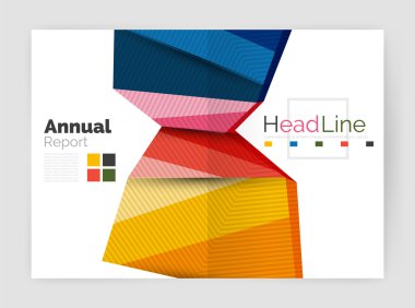 İş soyut geometrik mali rapor broşür şablonu