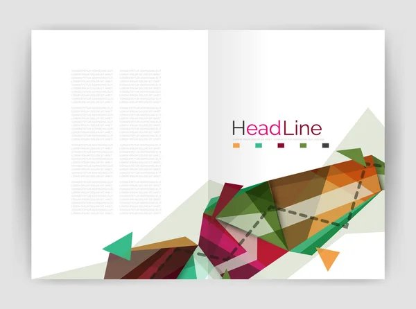 Triangles et lignes, modèle de brochure du rapport annuel — Image vectorielle
