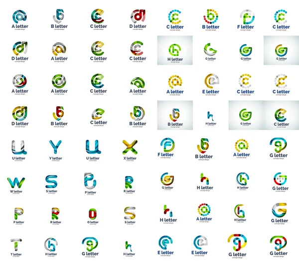 Mega collection d'icônes logo lettre — Image vectorielle