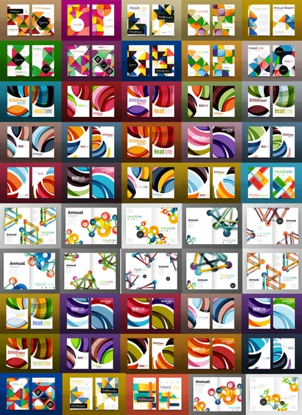 Mega collection de modèles de brochure de rapport annuel des entreprises — Image vectorielle