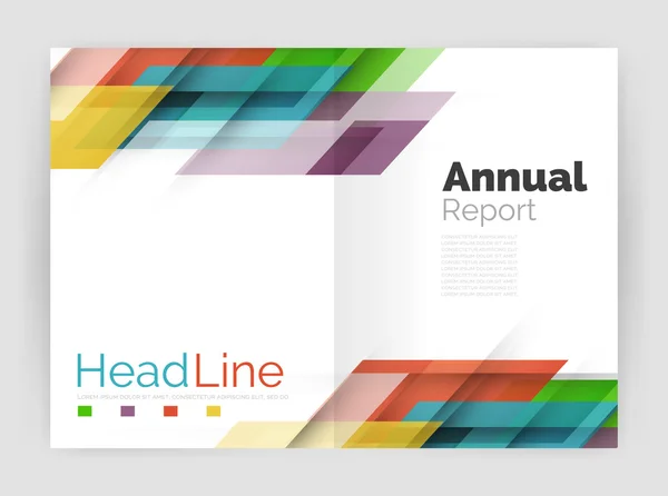 Geometric business annual report templates, modern brochure flyer template — Stock Vector